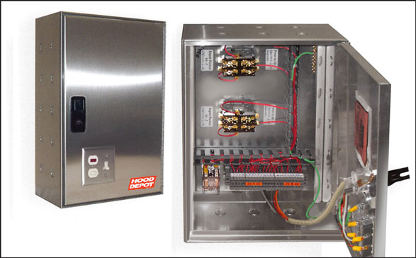 control panel of kitchen hood fire suppression system 
