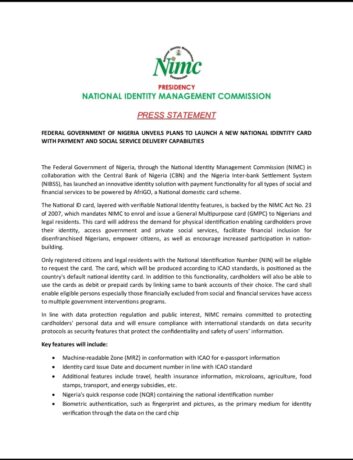 NATIONAL IDENTITY MANAGEMENT COMMISSION
