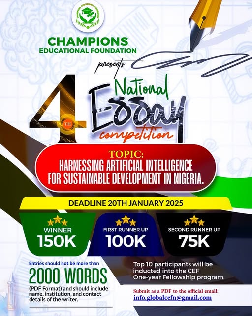 Champions Educational Foundation Essay Competition